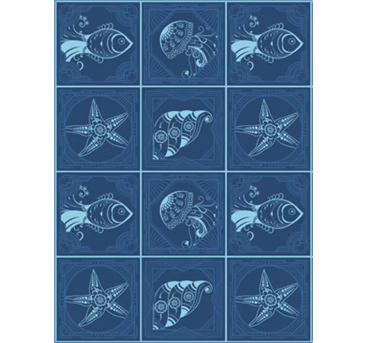 Ornamental sea life tapeta z morskim življenjem - TenStickers