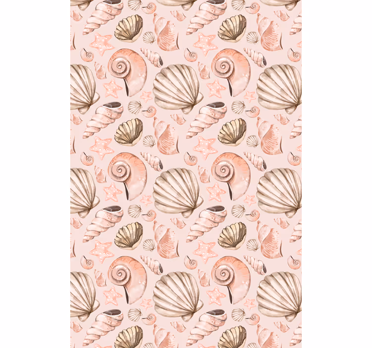 Pastel seashells tapeta z živalmi - TenStickers