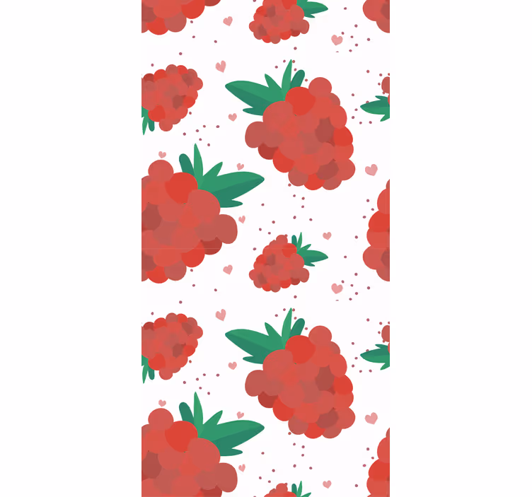 Tapete za spalnice vzorec jagod v akvarelu s madeži - TenStickers