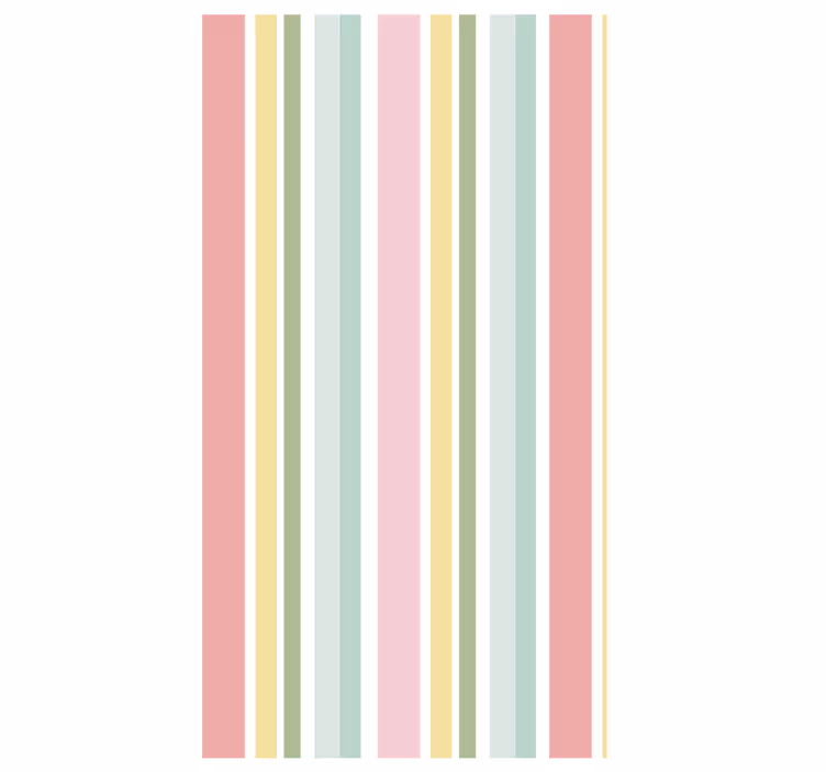 Horizontal pastel multicolor striped design tapeta - TenStickers