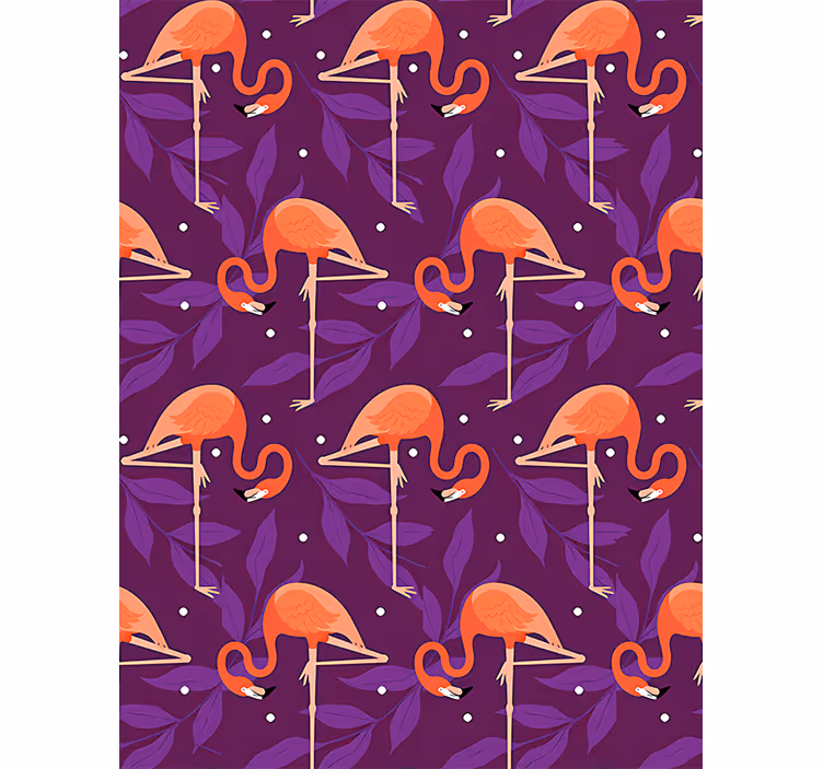 Pink tropical flamingos tapeta z motivi ptic - TenStickers