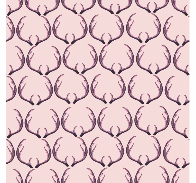Pink stag antlers tapeta z živalmi - TenStickers