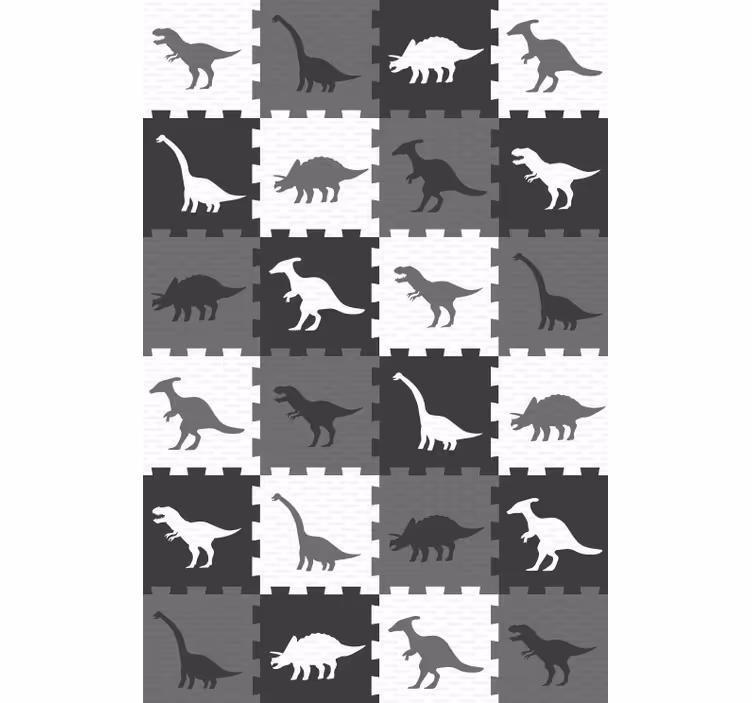 Gray animal puzzle tapeta z živalmi - TenStickers