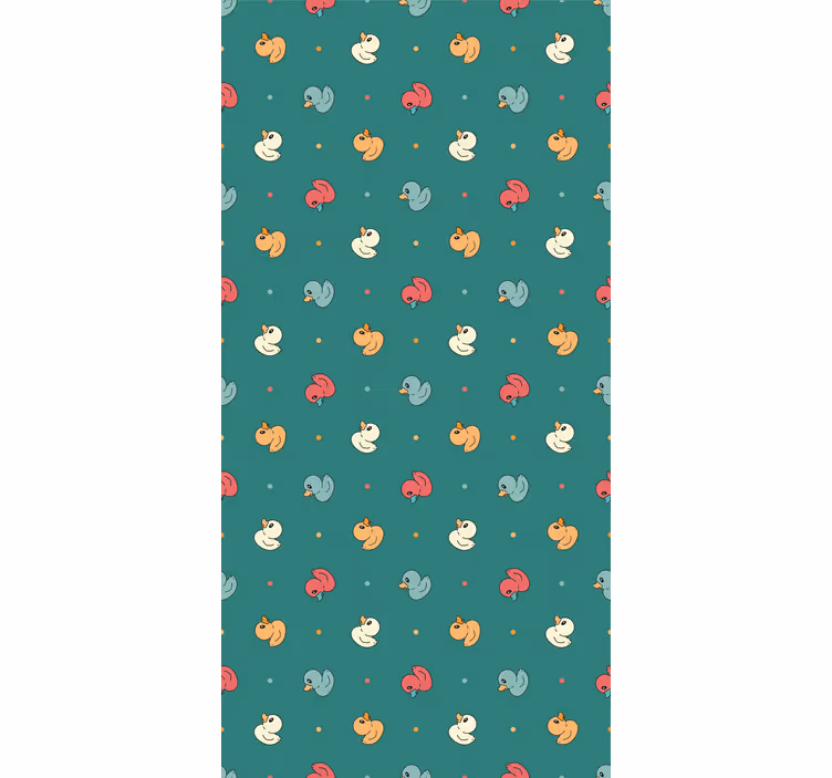 Multicolor rubber duckies tapeta z živalmi - TenStickers