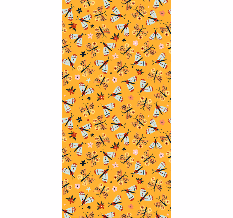 Hand drawn butterflies tapeta z živalmi - TenStickers