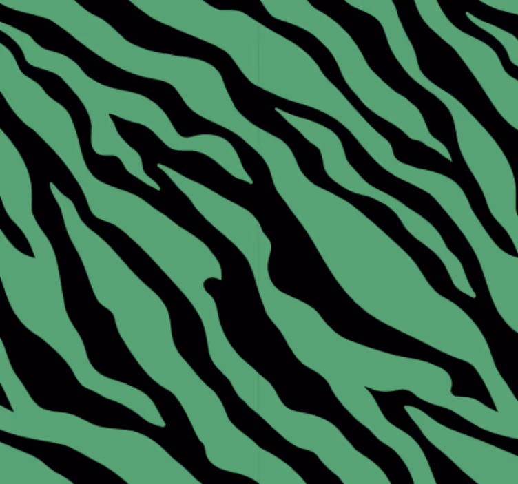 Tapeta z živalmi zeleno zebra oblikovanje - TenStickers