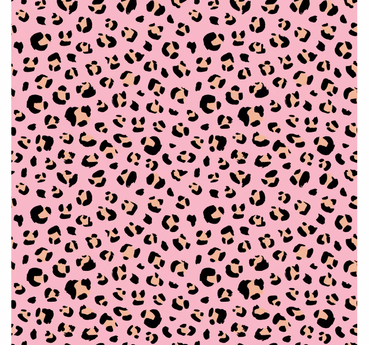 Tapeta z živalmi v črno-roza akvarelnem leopardjem vzorcu - TenStickers