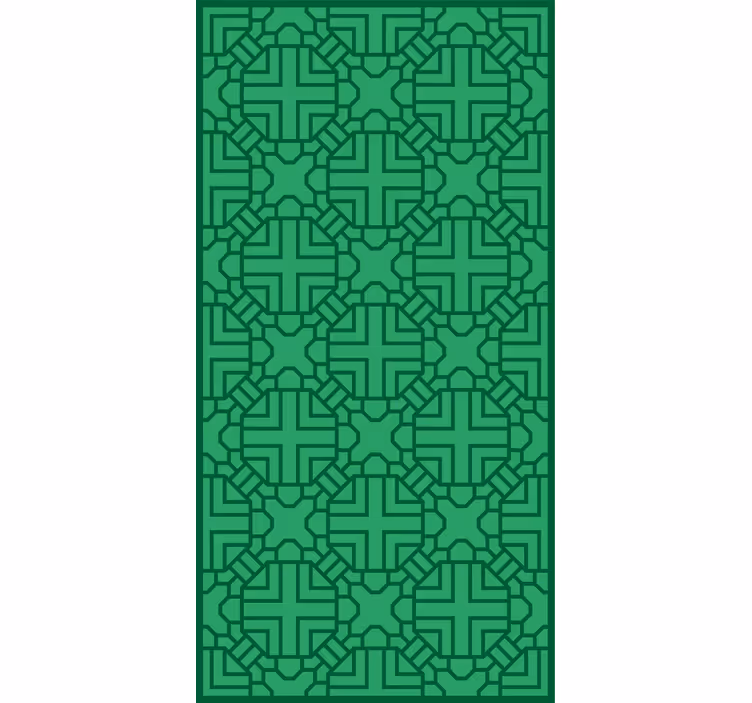 Hodnikovski tapeti geometrijski zeleni vzorec - TenStickers