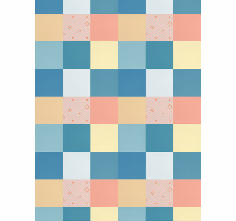 Hodnikovski tapeti pisan retro patchwork vzorec - TenStickers