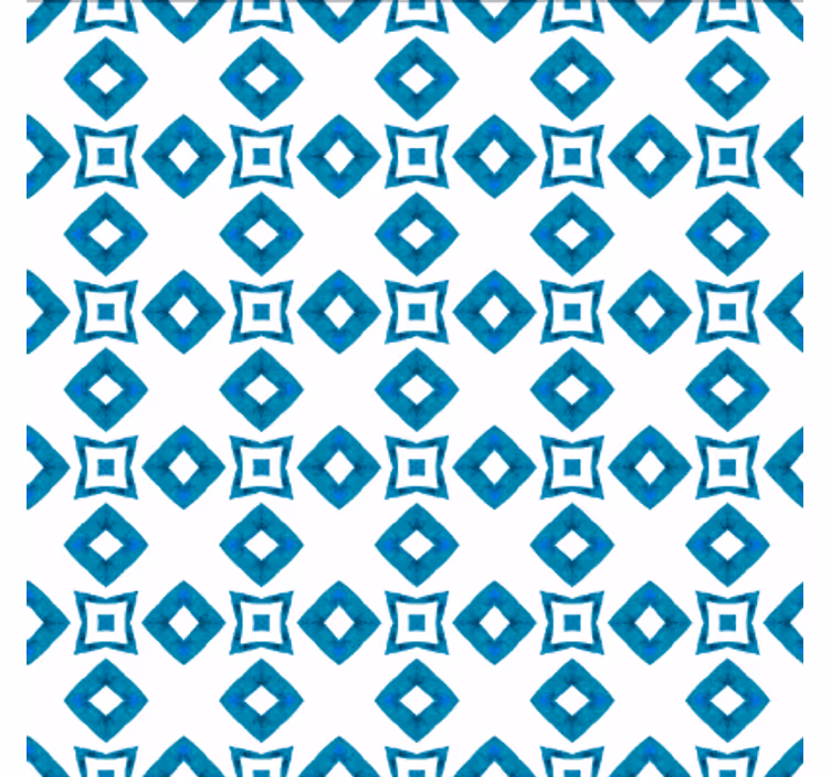 Geometric blue diamond design tapete za jedilnico - TenStickers
