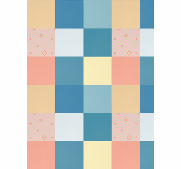 Patchwork colorful retro pattern tapete za jedilnico - TenStickers