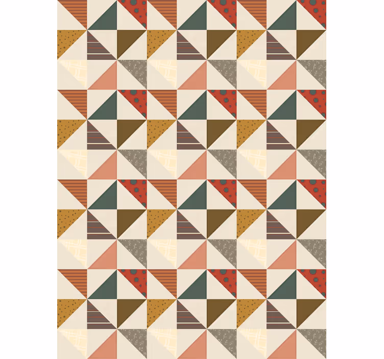Patchwork geometric triangle pattern tapete za jedilnico - TenStickers