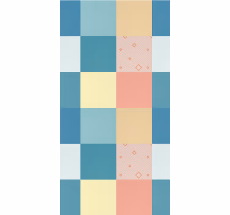 Geometric pastel checkerboard tapete za jedilnico - TenStickers