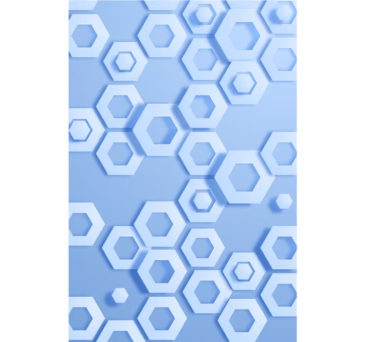 Geometrijski zidni papir heksagonalni modri vzorec - TenStickers