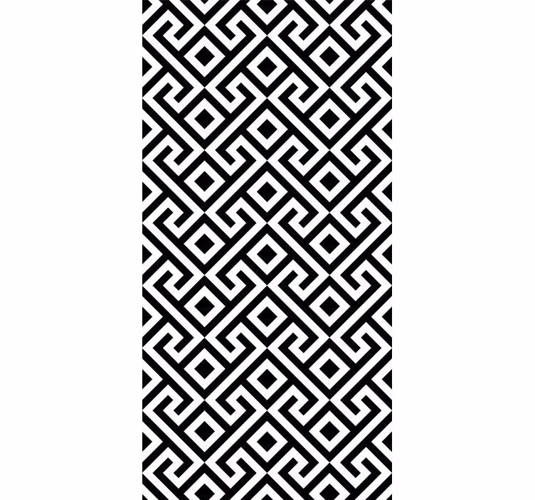 Geometrijski zidni papir s pogumnim črno-belem vzorcem - TenStickers