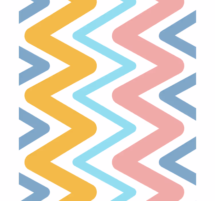 Geometrijski zidni papir živahen zigzag koncept - TenStickers