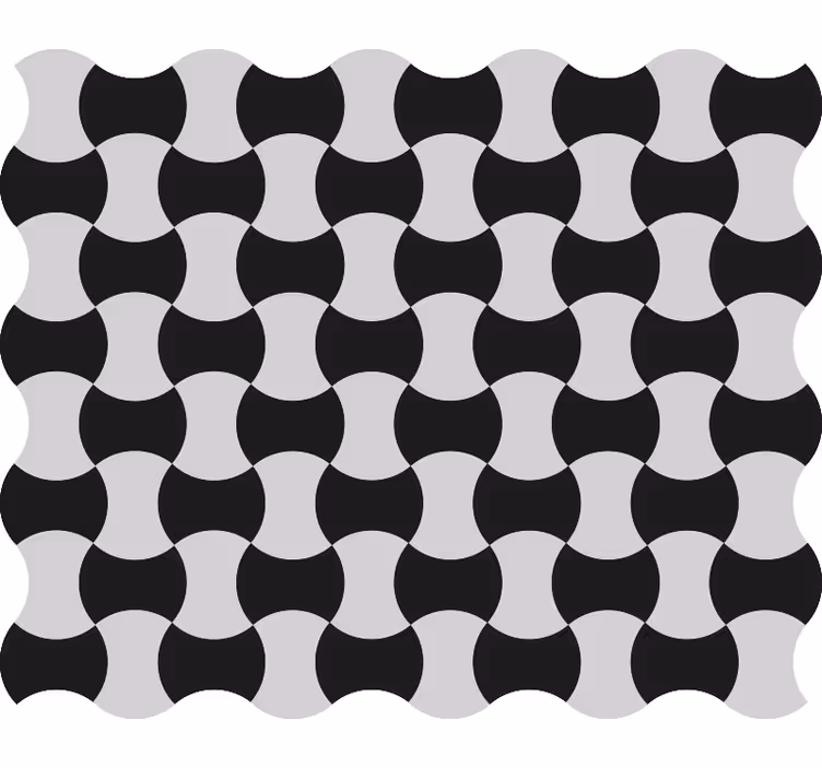 Geometrijski zidni papir črno-bele krivulje - TenStickers