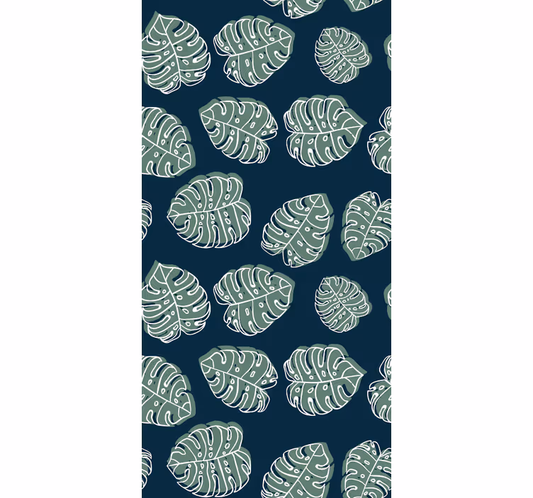 Tapeta narave zelena in modra monstera deliciosa - TenStickers