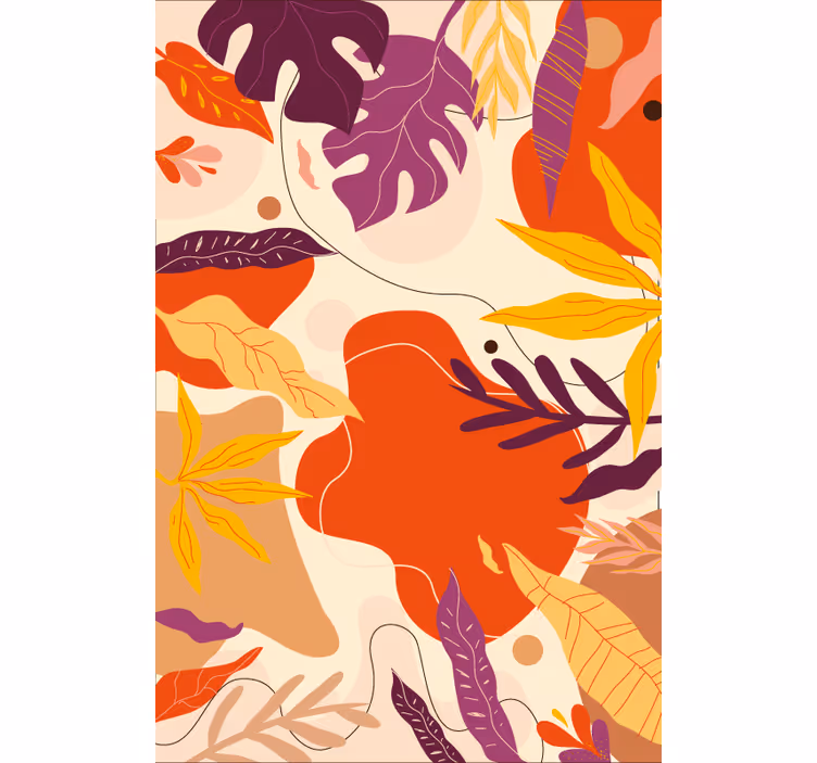 Colourful abstract leaves tapeta narave - TenStickers