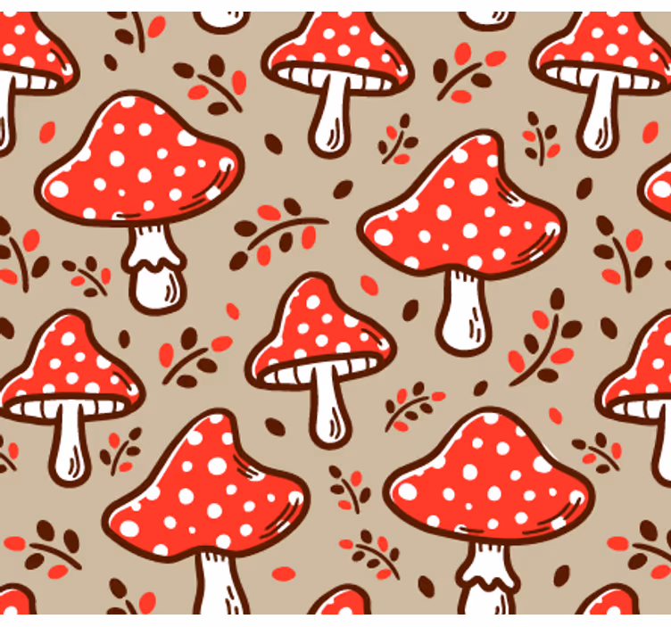 Tapeta narave tipične gobe na bež ozadju - TenStickers