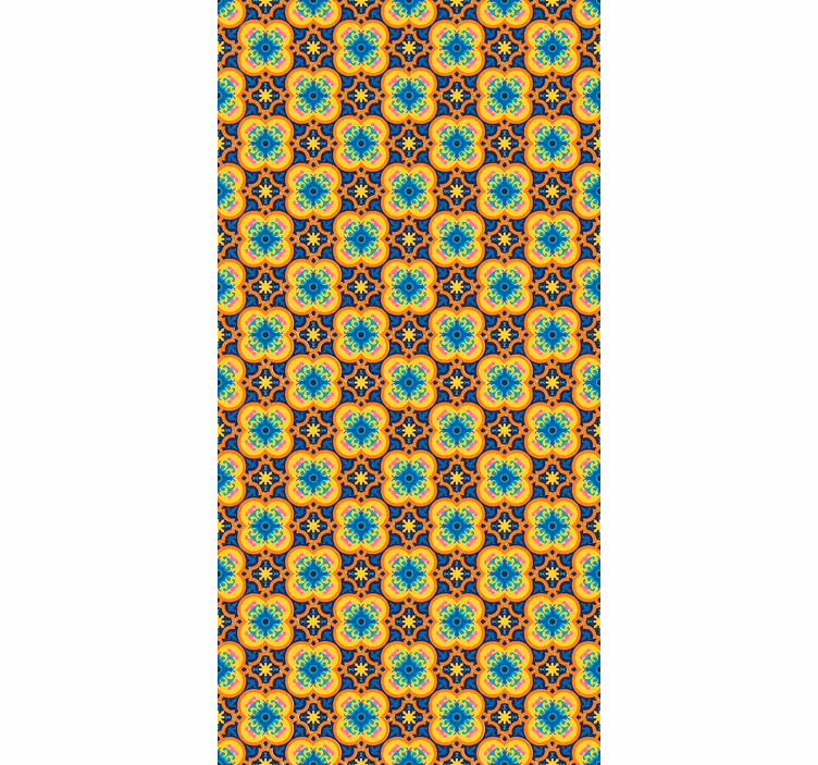 Tapete z drugačnim besedilom v rumeno-modrem boho vzorcu - TenStickers