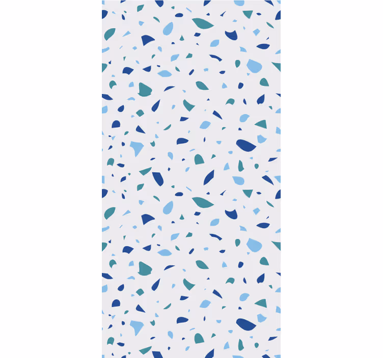 Tapete z drugačnim besedilom v modrih tonih terrazzo - TenStickers