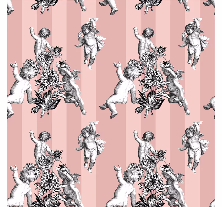 Vintage tapeta francoski vintage prugasti vzorec - TenStickers