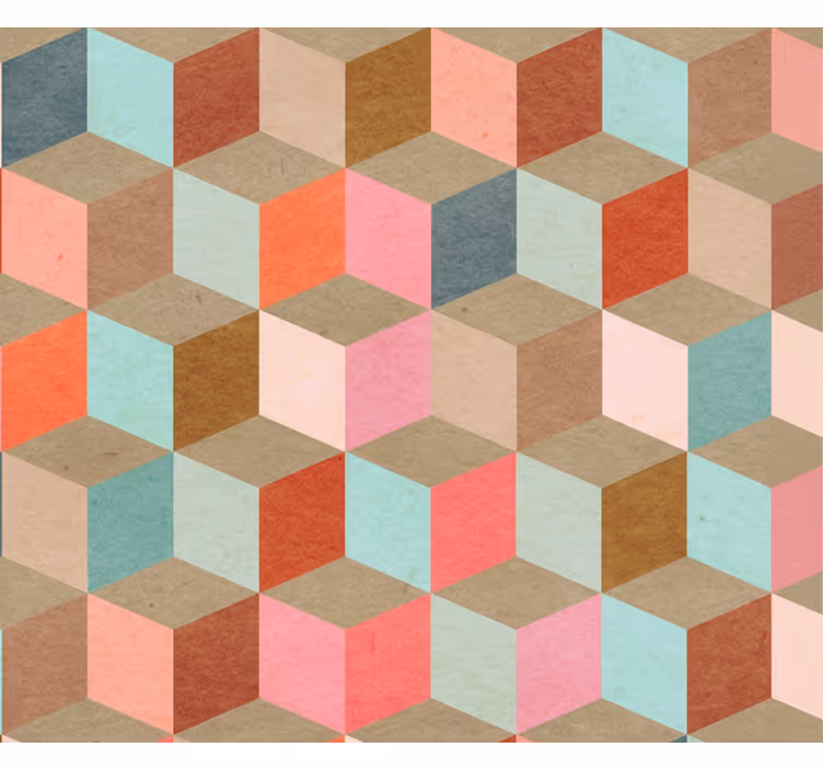 Tapeta za dnevno sobo pastelni geometrijski vzorec - TenStickers