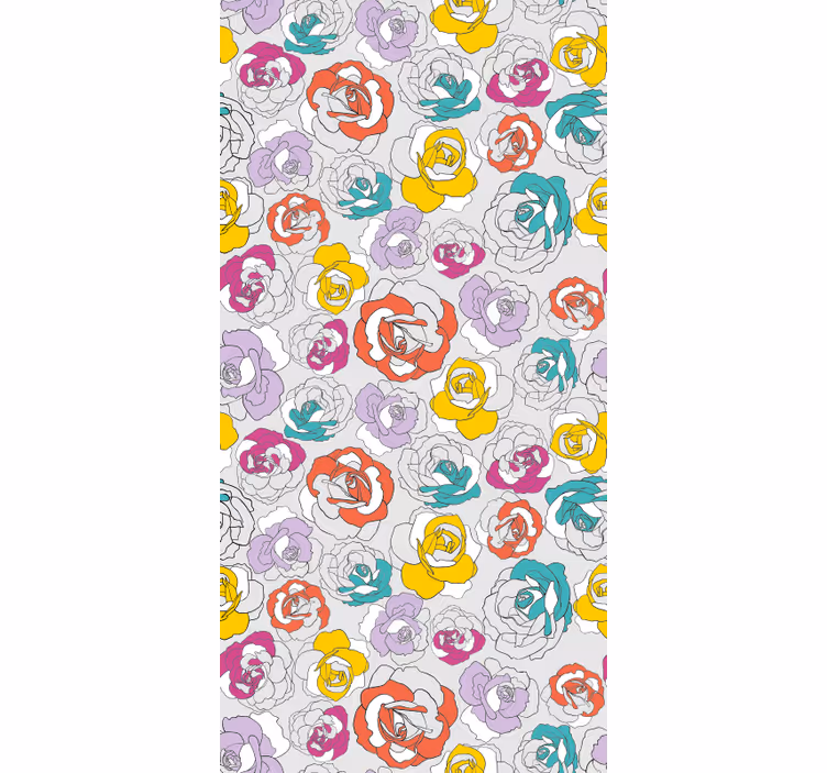 Colorful rose pattern hodnikovski tapeti - TenStickers
