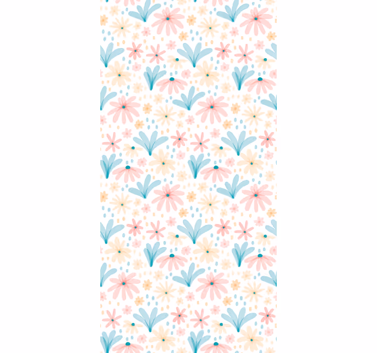 Floral daisies pattern hodnikovski tapeti - TenStickers