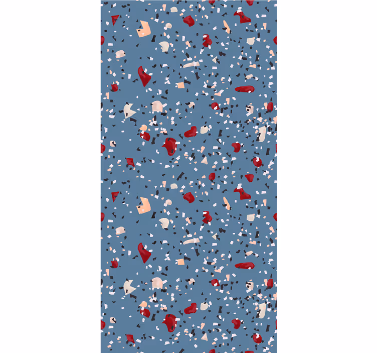 Tapeta z vzorci in teksturami modri geometrijski terrazzo - TenStickers