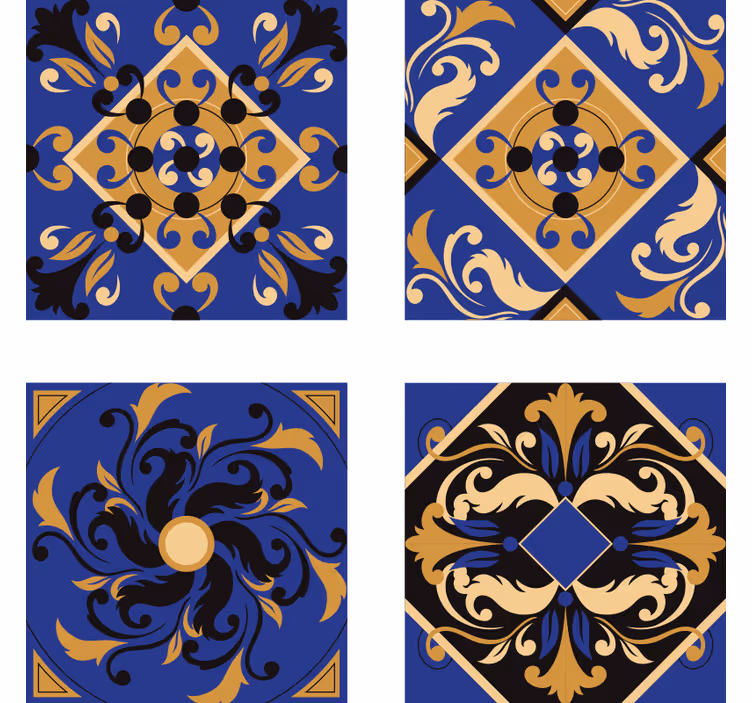 Tapeta z vzorcem ploščic ornamentalne ploščice - TenStickers