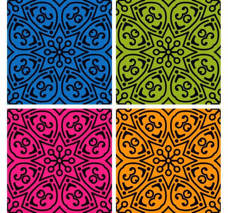 Tapeta z vzorcem ploščic mandala vzorci - TenStickers
