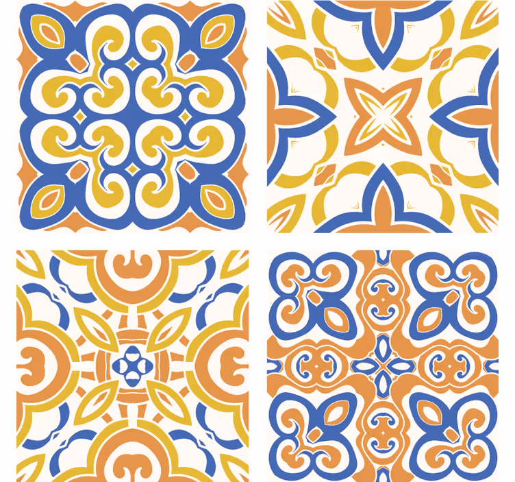 Tapeta z vzorcem ploščic sicilijske ploščice - TenStickers