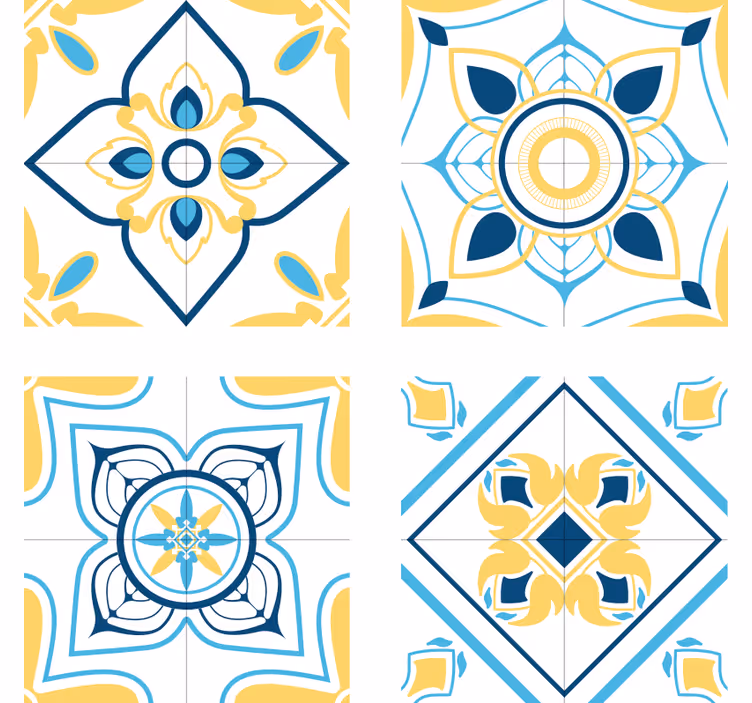 Tapeta z vzorcem ploščic geometrijski vzorci - TenStickers