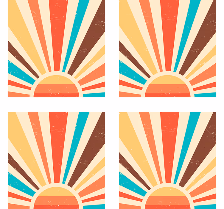 Vintage tapeta abstraktni vintage sončni zahod - TenStickers