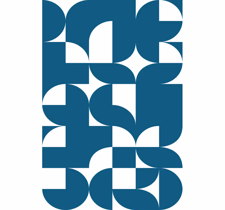 Blue circle geometric art pattern geometrijski zidni papir - TenStickers