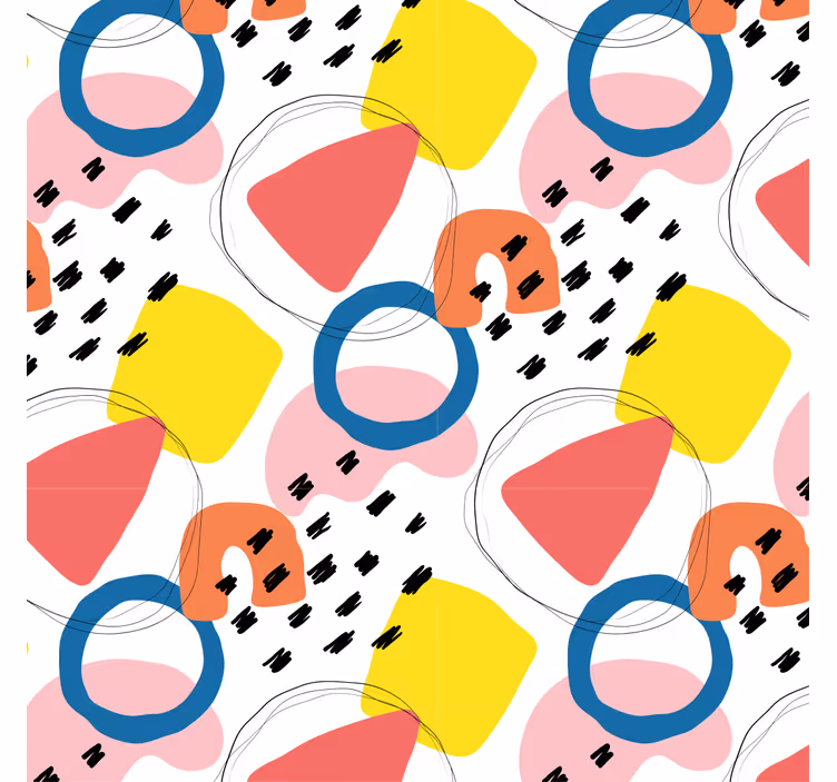Painting art geometric pattern vintage tapeta - TenStickers