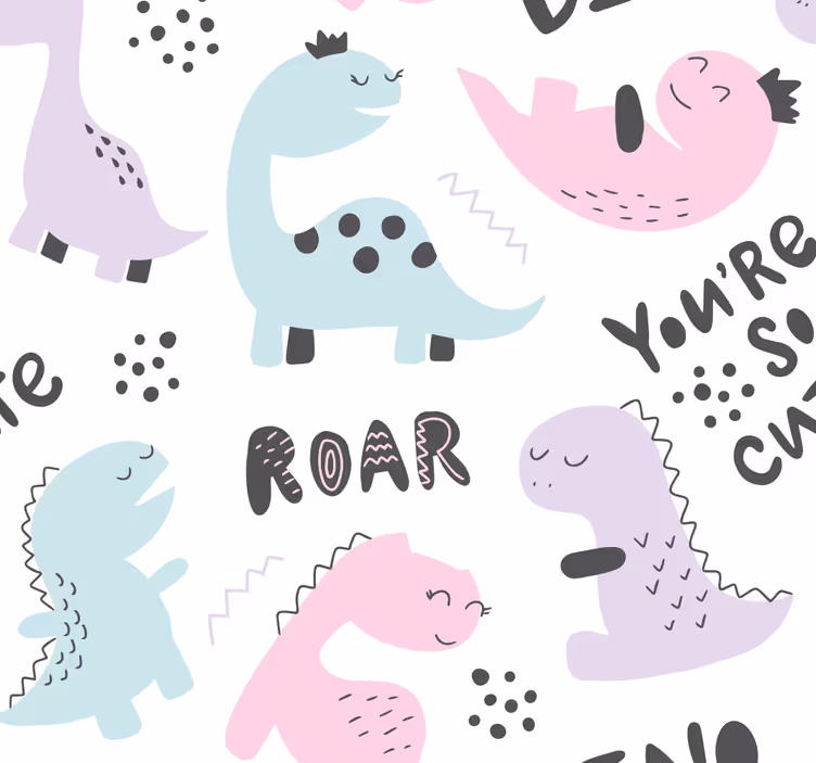 Tapeta z dinozavri princeska dino - TenStickers