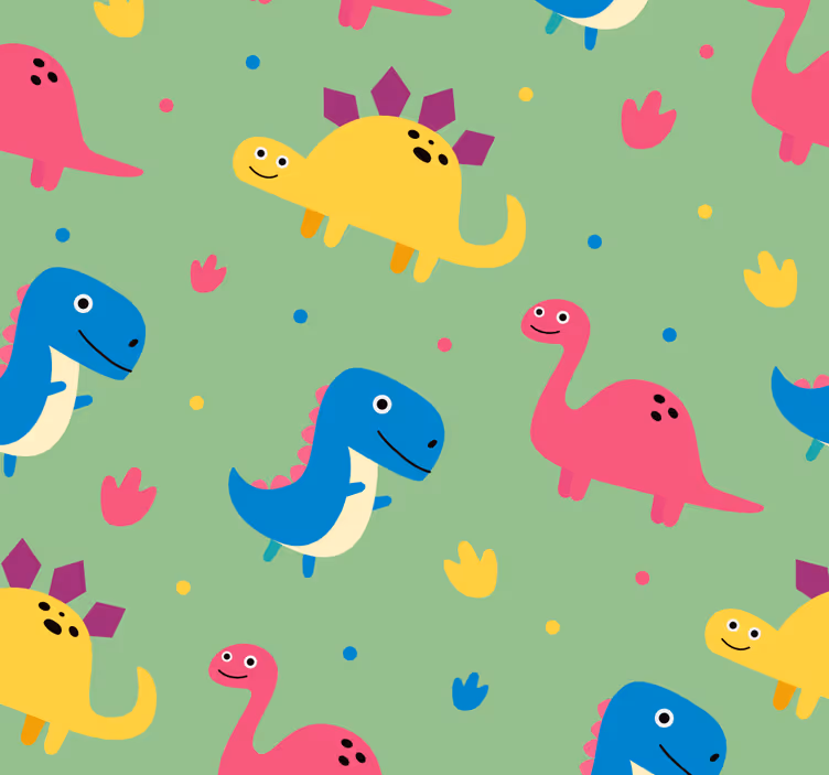 Tapeta z dinozavri v pisanem slogu - TenStickers