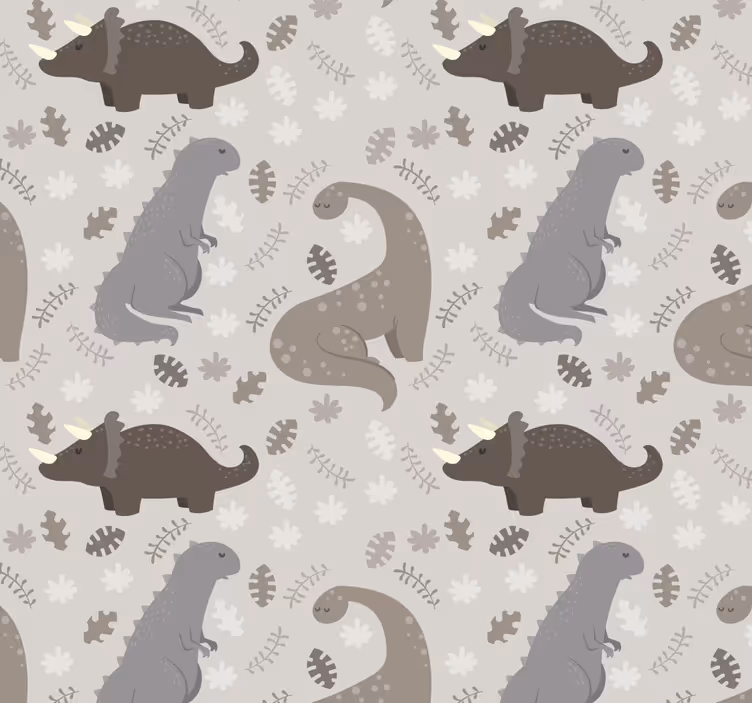 Tapeta z dinozavri sivo vzorčasta - TenStickers
