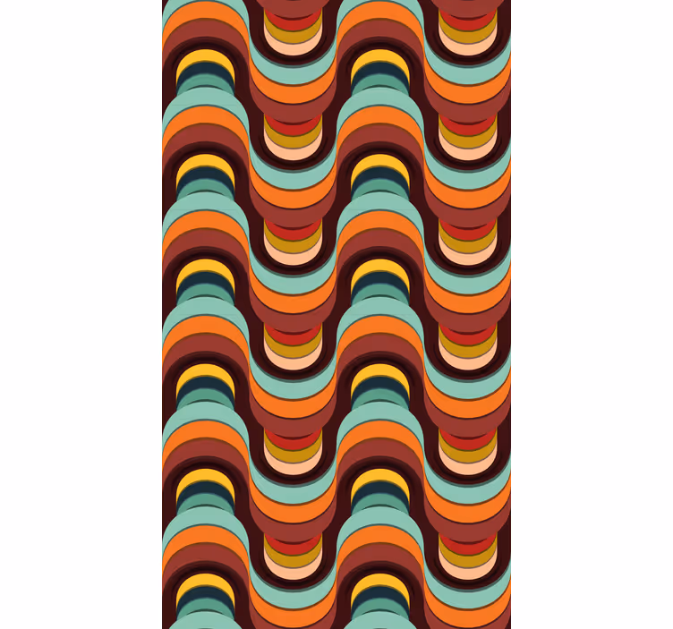 Moderno tapeta za stene barvit retro vzorec - TenStickers