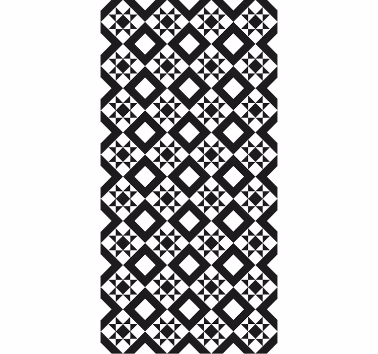 Tapete za kuhinjo črno-bela geometrijska ploščica - TenStickers