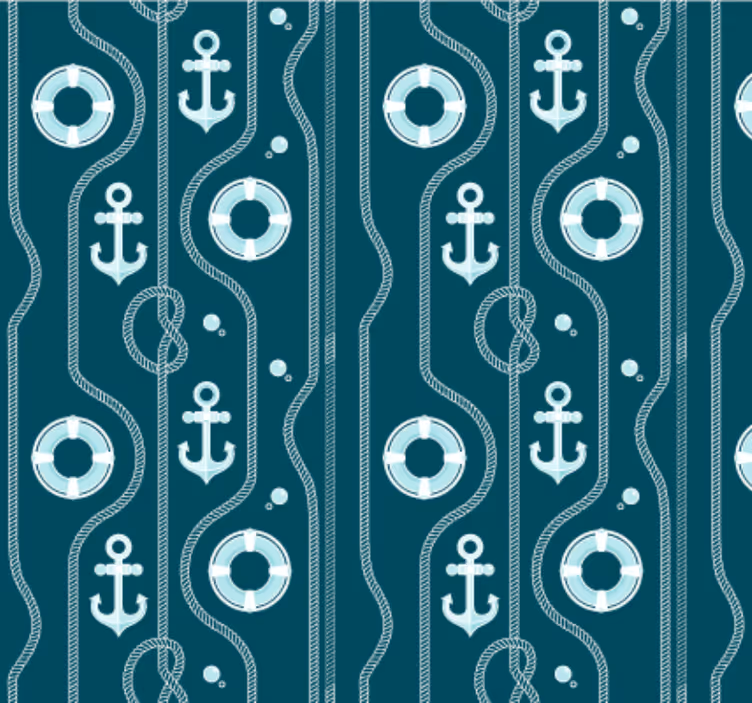 Kopalniški tapeta modra pomorska sidra - TenStickers