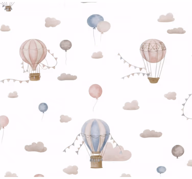 Tapeta za dnevno sobo v pastelni barvi balonov - TenStickers