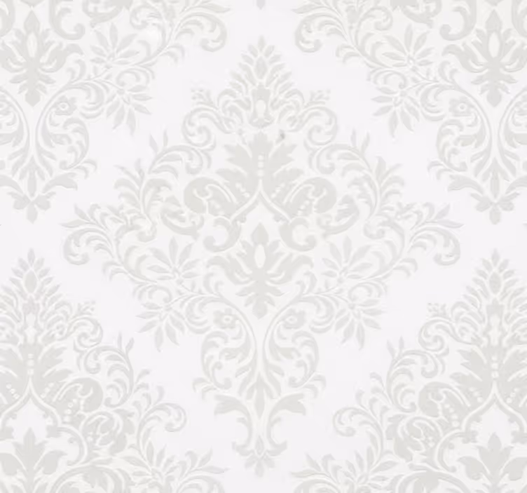 Tapeta za dnevno sobo klasični beli damast - TenStickers