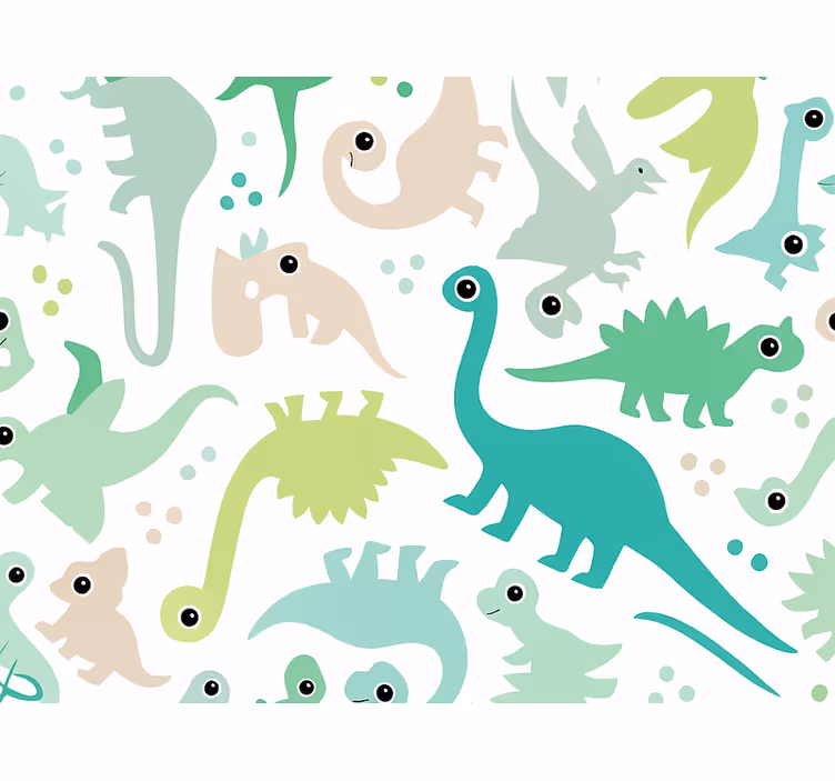 Tapete za otroške sobe preprosti barviti dinozavri - TenStickers