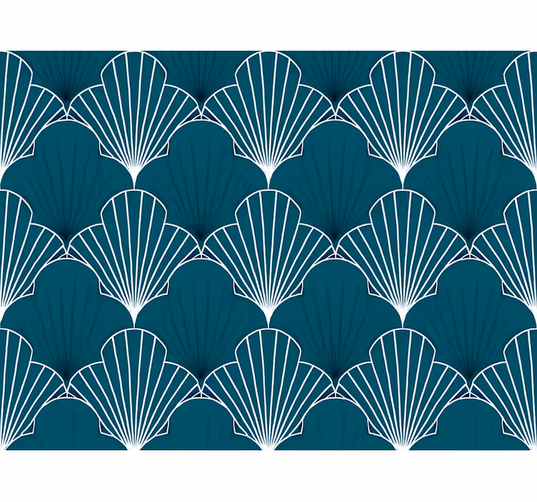 Abstraktno tapeta moderna teal školjkasta ventilacija - TenStickers