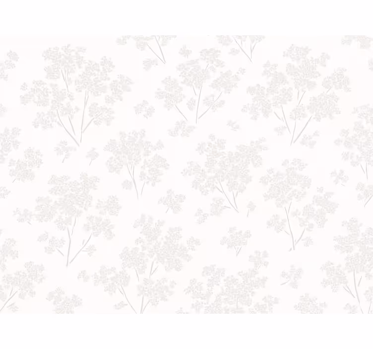 Tapeta za glavno spalnico preprosti beli cvetovi - TenStickers