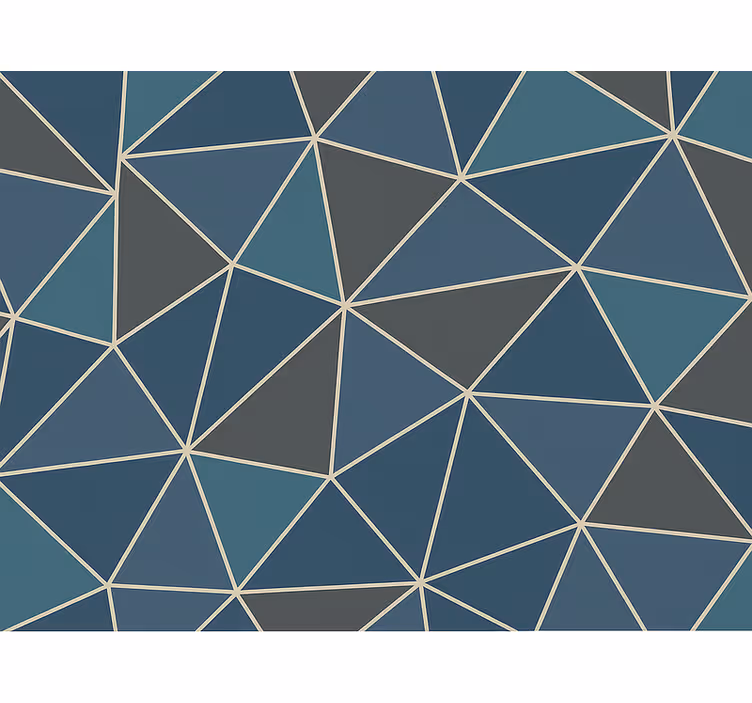 Tapeta za dnevno sobo moderen geometrijski vzorec v modri - TenStickers